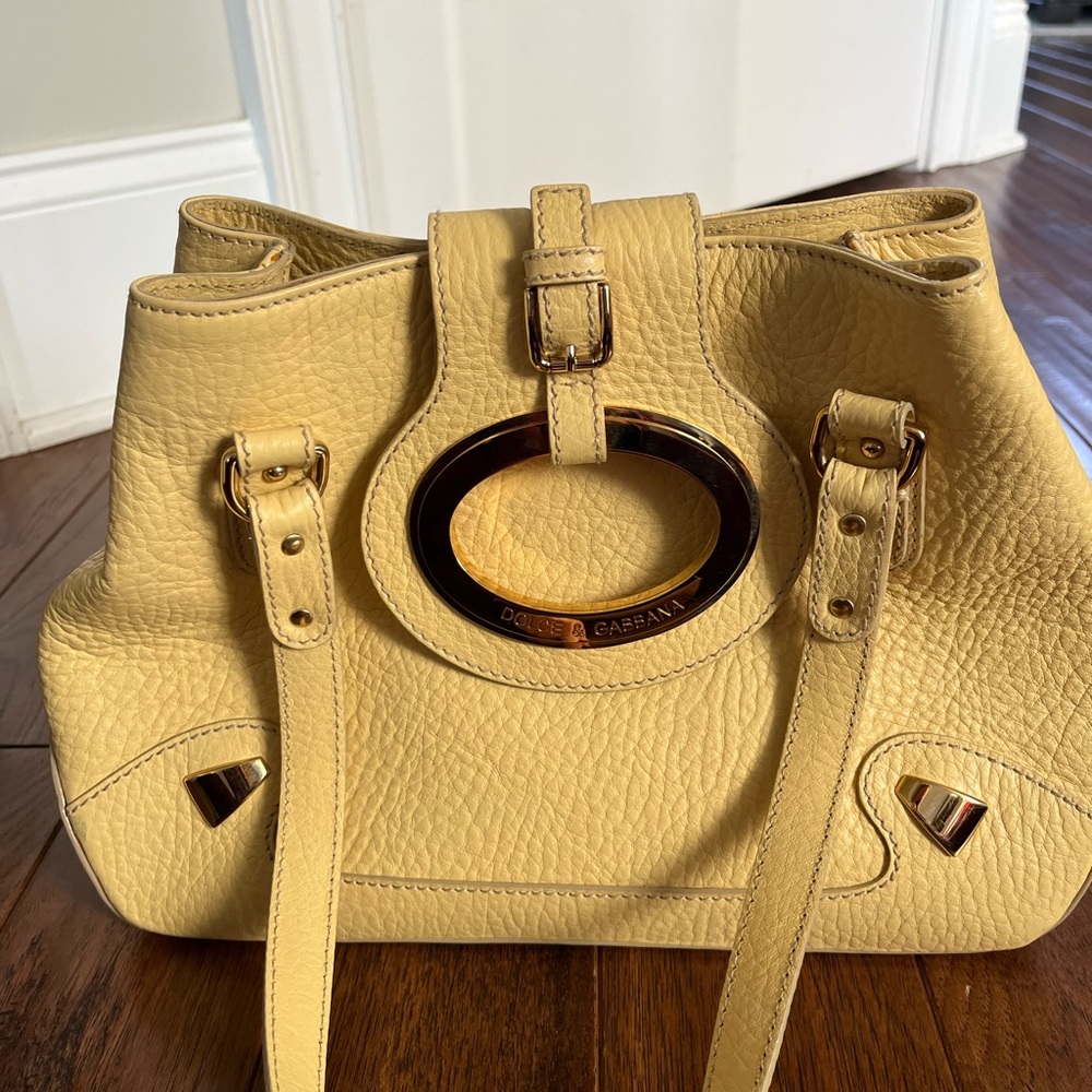 DOLCE GABBANA VINTAGE HANDBAG PERFECT CONDTION! GRAIN LEATHER